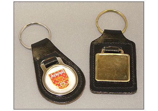 Bonded Leather Key Fobs - Rectangle - Chrome - Key Rings Bonded Leather Key Fobs - Rectangle - Chrome - Key Rings